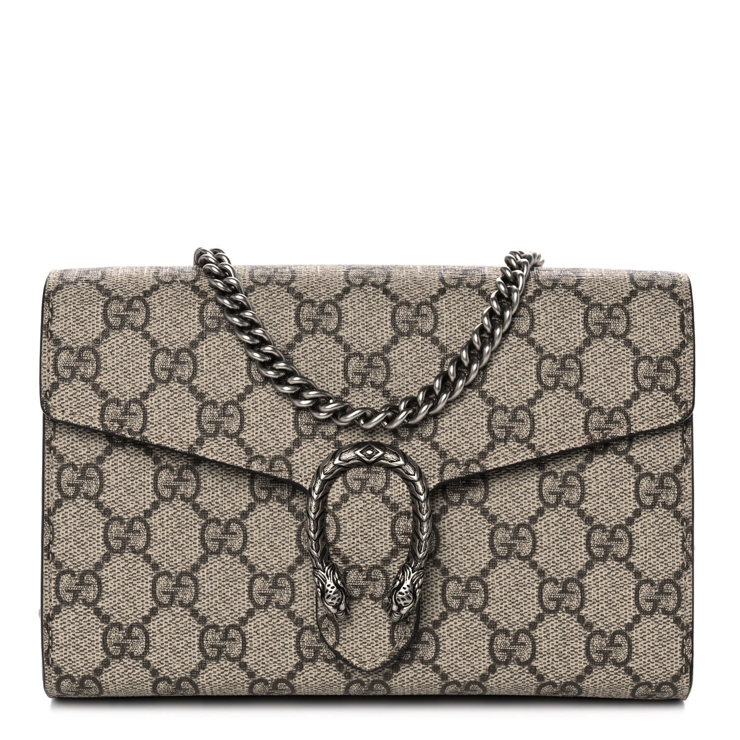 Gucci GG Supreme Monogram Mini Dionysus Chain Wallet Beige Taupe 1 of 11