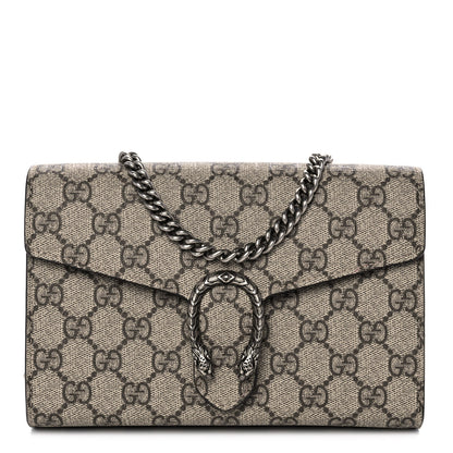 Gucci GG Supreme Monogram Mini Dionysus Chain Wallet Beige Taupe 1 of 11
