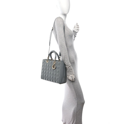 Christian Dior Patent Cannage Large Lady Dior Grey 2 of 11