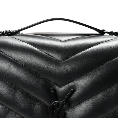 Saint Laurent Calfskin Y Quilted Monogram Monochrome Medium Loulou Chain Satchel Black 7 of 10