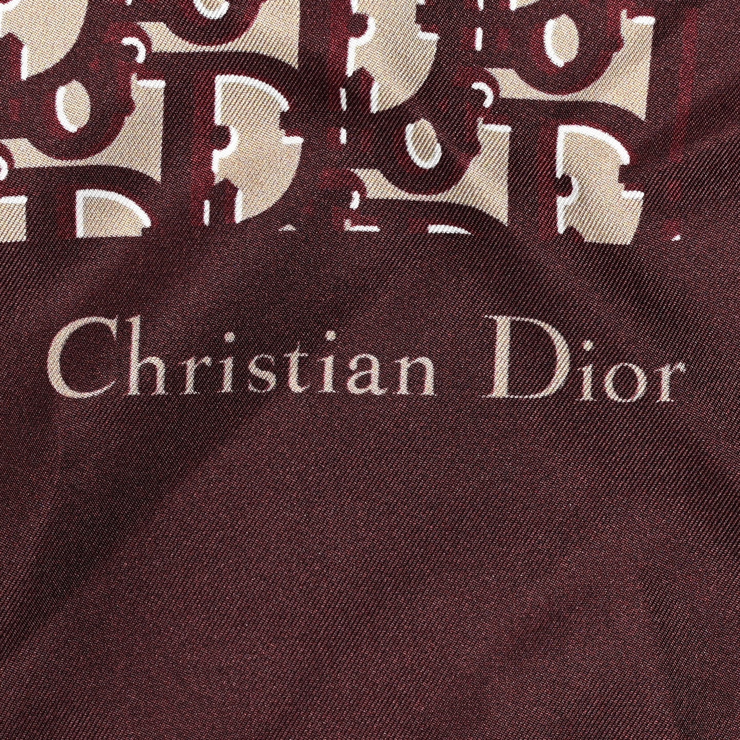 Silk Monogram Scarf Burgundy