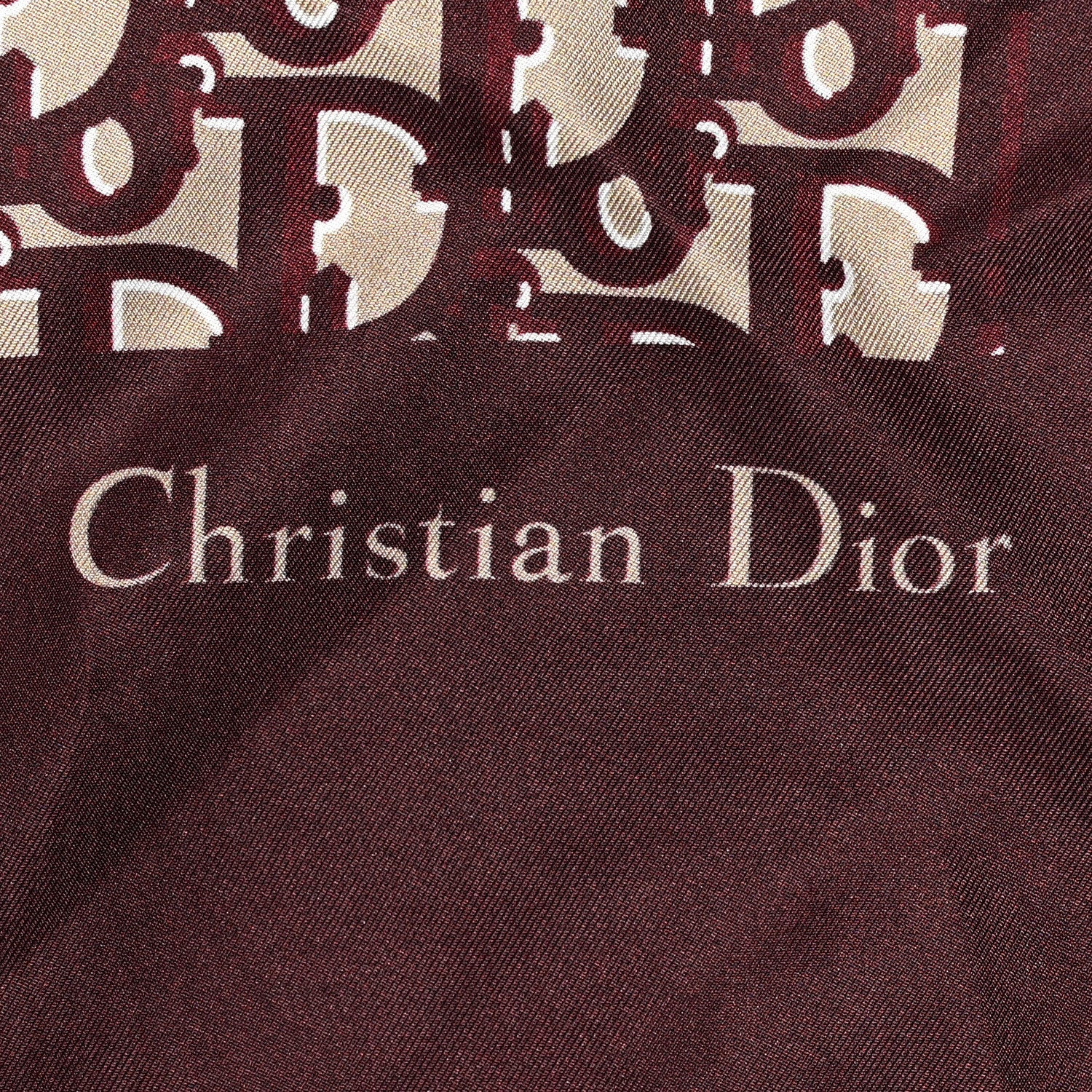 Christian Dior Silk Monogram Scarf Burgundy 2 of 5