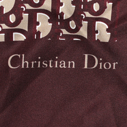 Christian Dior Silk Monogram Scarf Burgundy 2 of 5