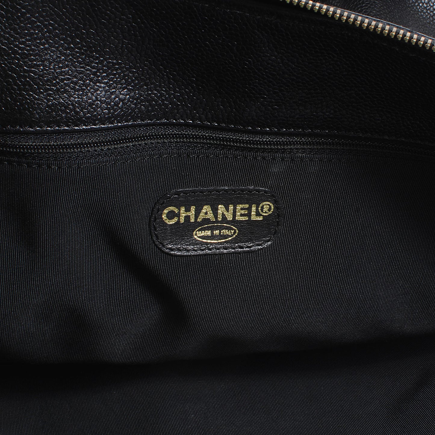 Caviar Large CC Shoulder Bag Black