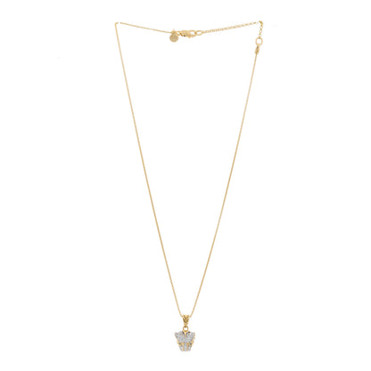 John Hardy 18K Yellow Gold Diamond Blue Topaz Macan Pendant Necklace 2 of 4