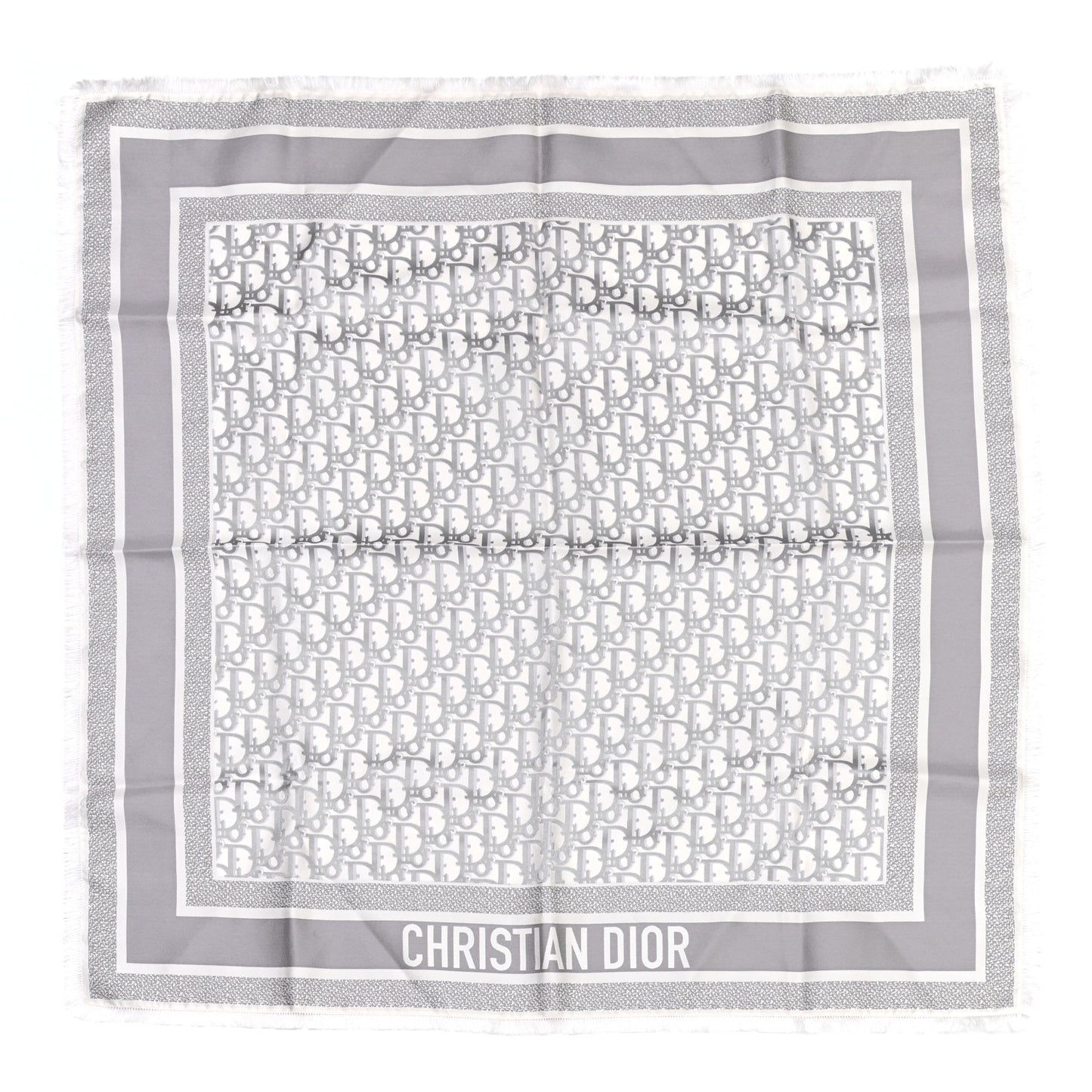 Silk Oblique Scarf Grey