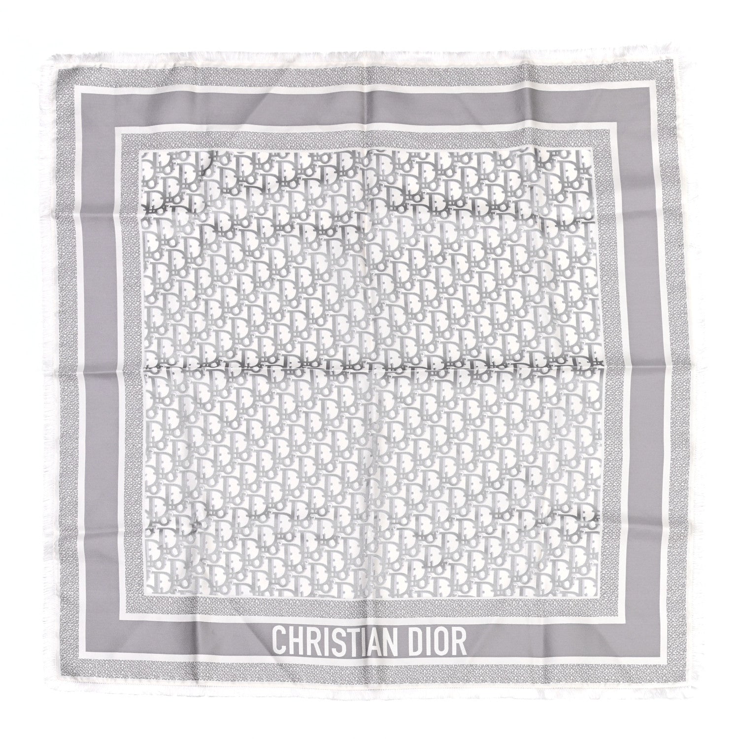 Christian Dior Silk Oblique Scarf Grey 2 of 10
