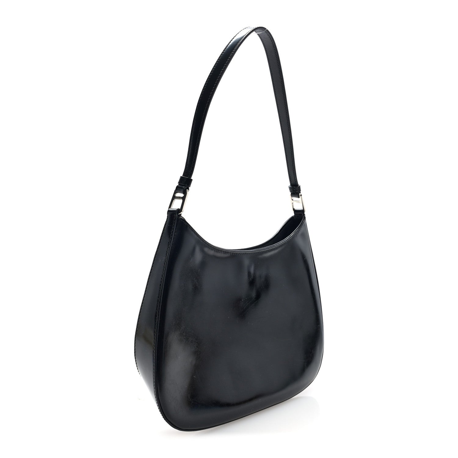 Prada Spazzolato Cleo Shoulder Bag Black 3 of 9