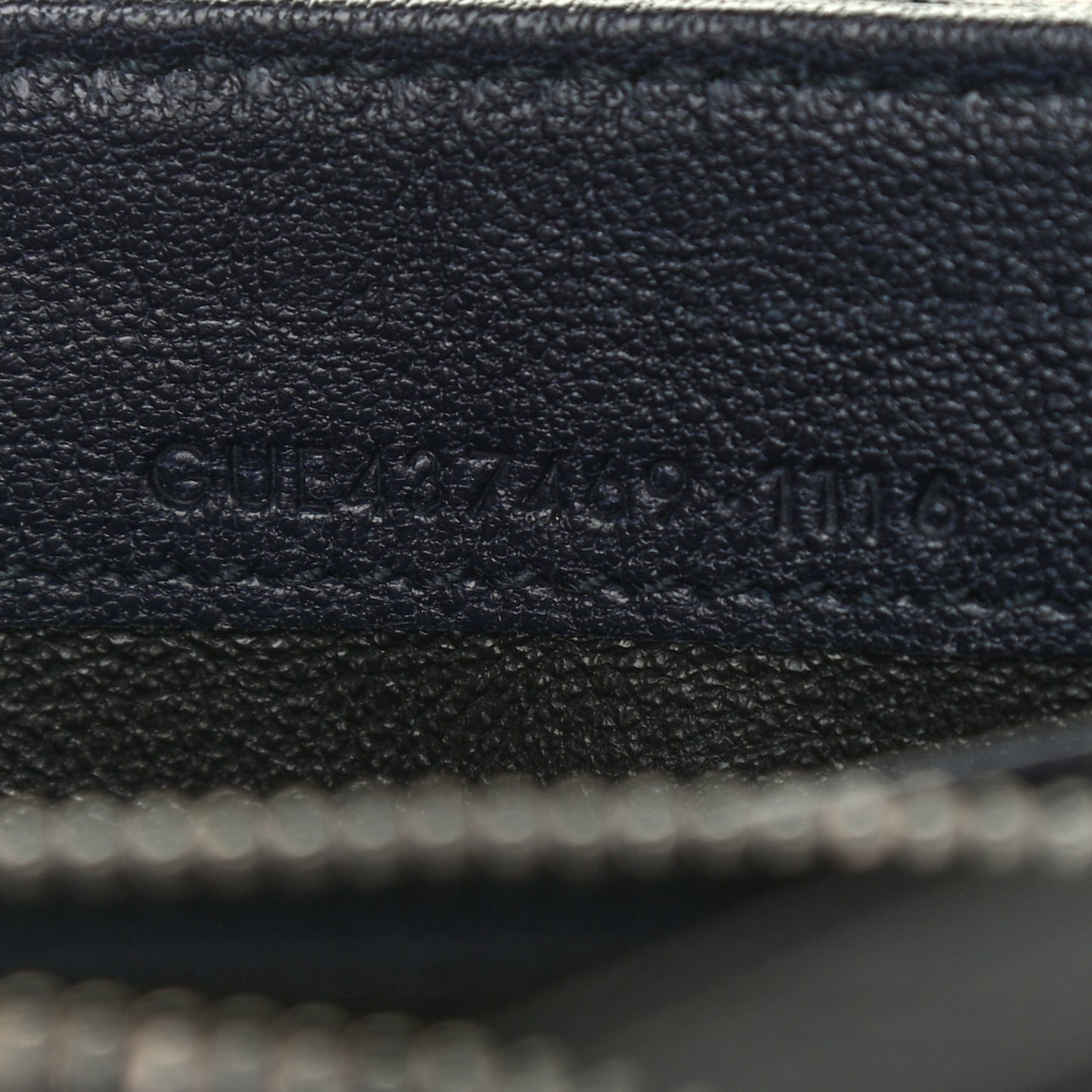 Lambskin Mixed Matelasse Quilted Large Monogram Envelope Wallet Navy