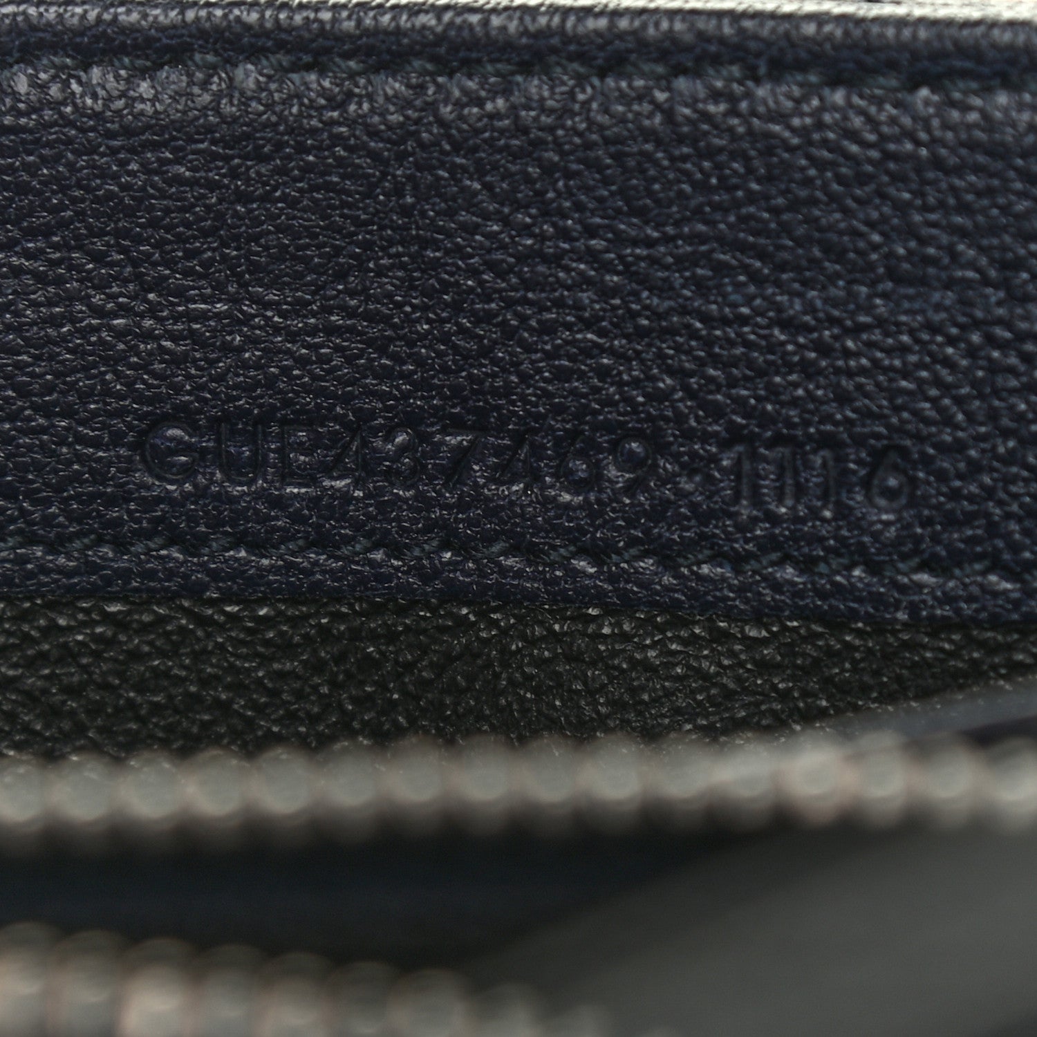 Saint Laurent Lambskin Mixed Matelasse Quilted Large Monogram Envelope Wallet Navy 7 of 8