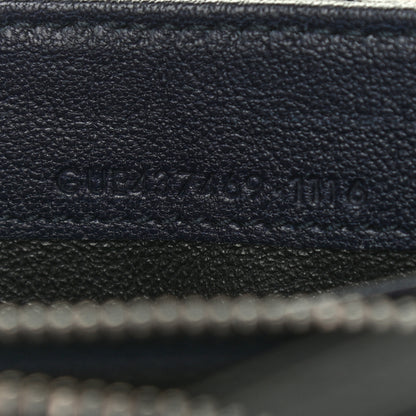 Saint Laurent Lambskin Mixed Matelasse Quilted Large Monogram Envelope Wallet Navy 7 of 8