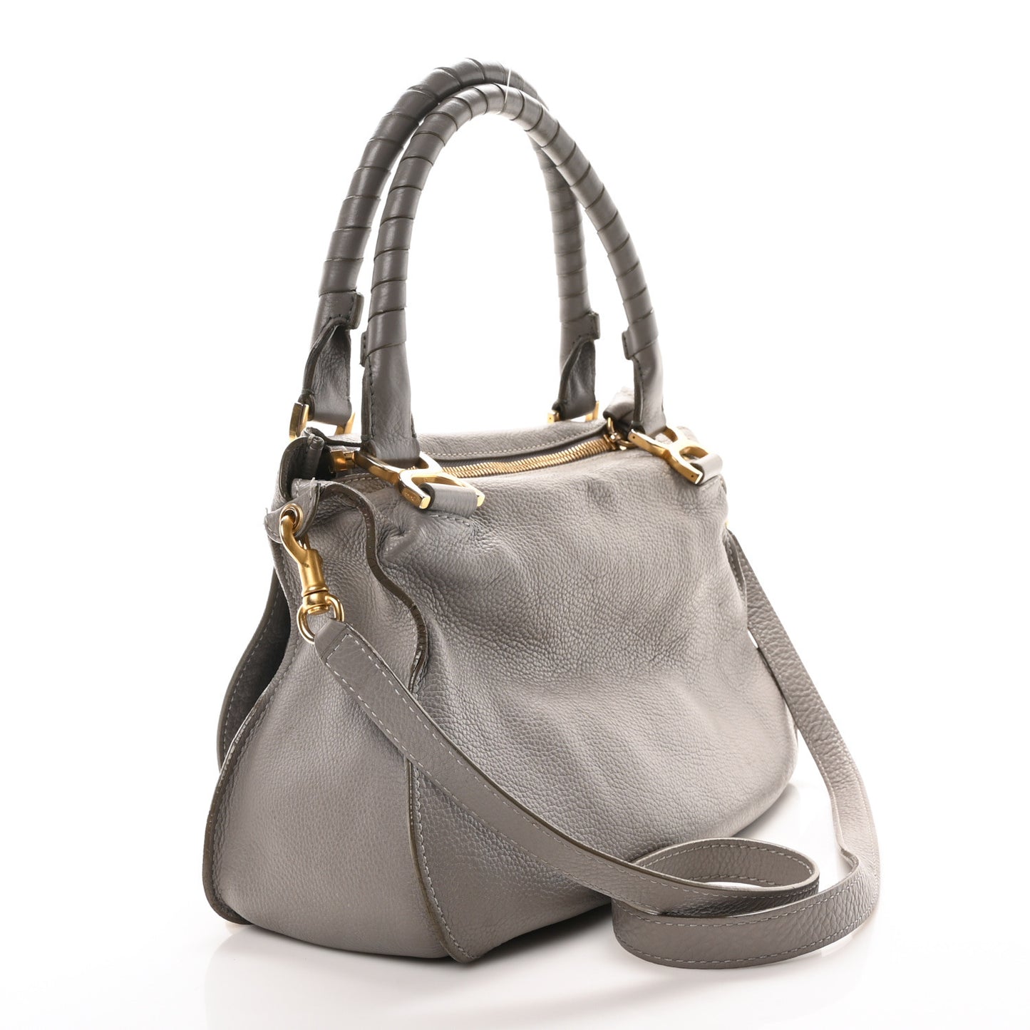 Calfskin Medium Marcie Satchel Cashmere Grey