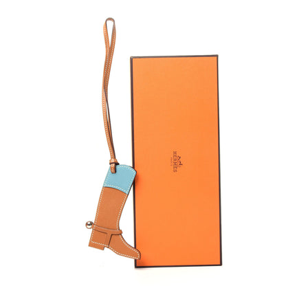 Hermes Butler Swift Paddock Botte Boot Bag Charm Natural Bleu Saint Cyr 6 of 6