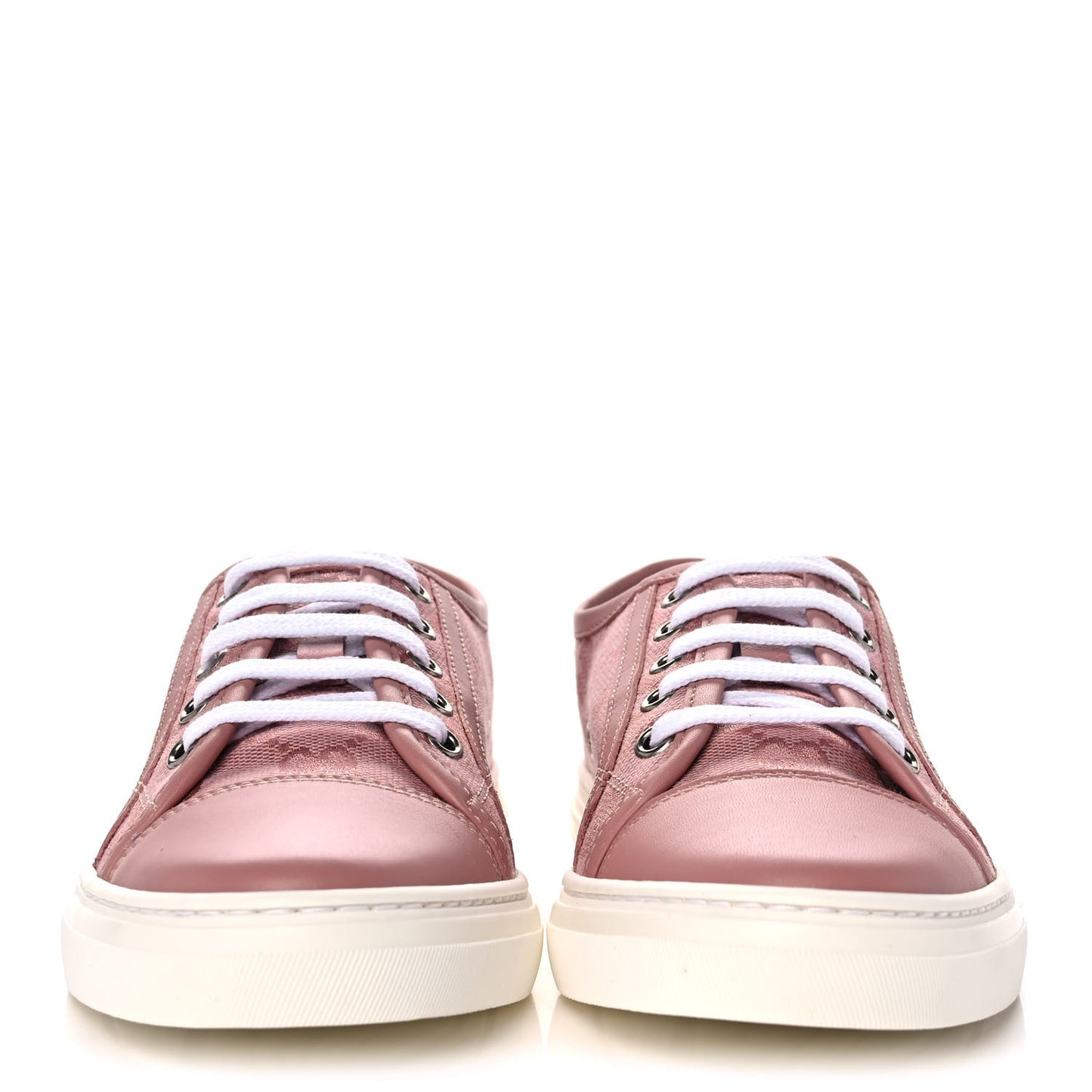 GG Monogram Calfskin Womens Low Top Sneakers 36 Pink Soft Pink