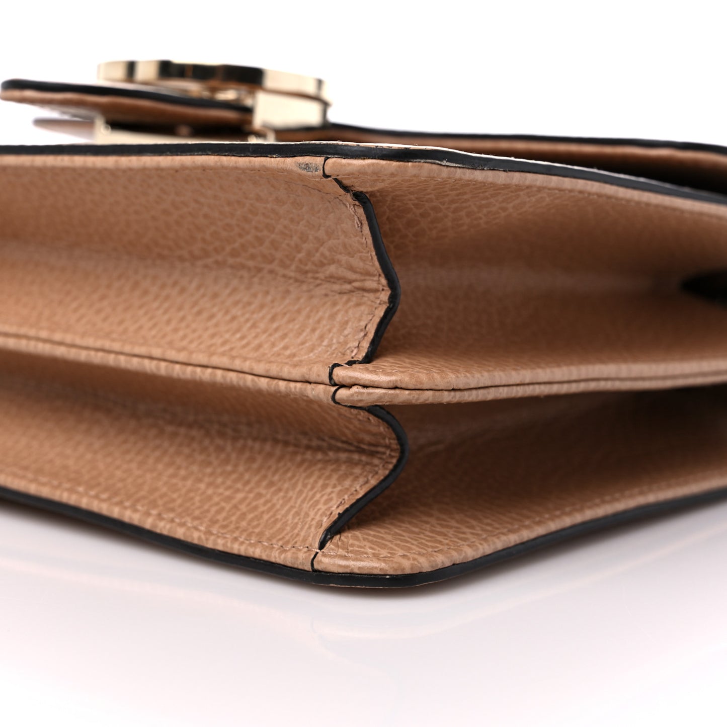 Dollar Calfskin Small Interlocking G Shoulder Bag Camelia
