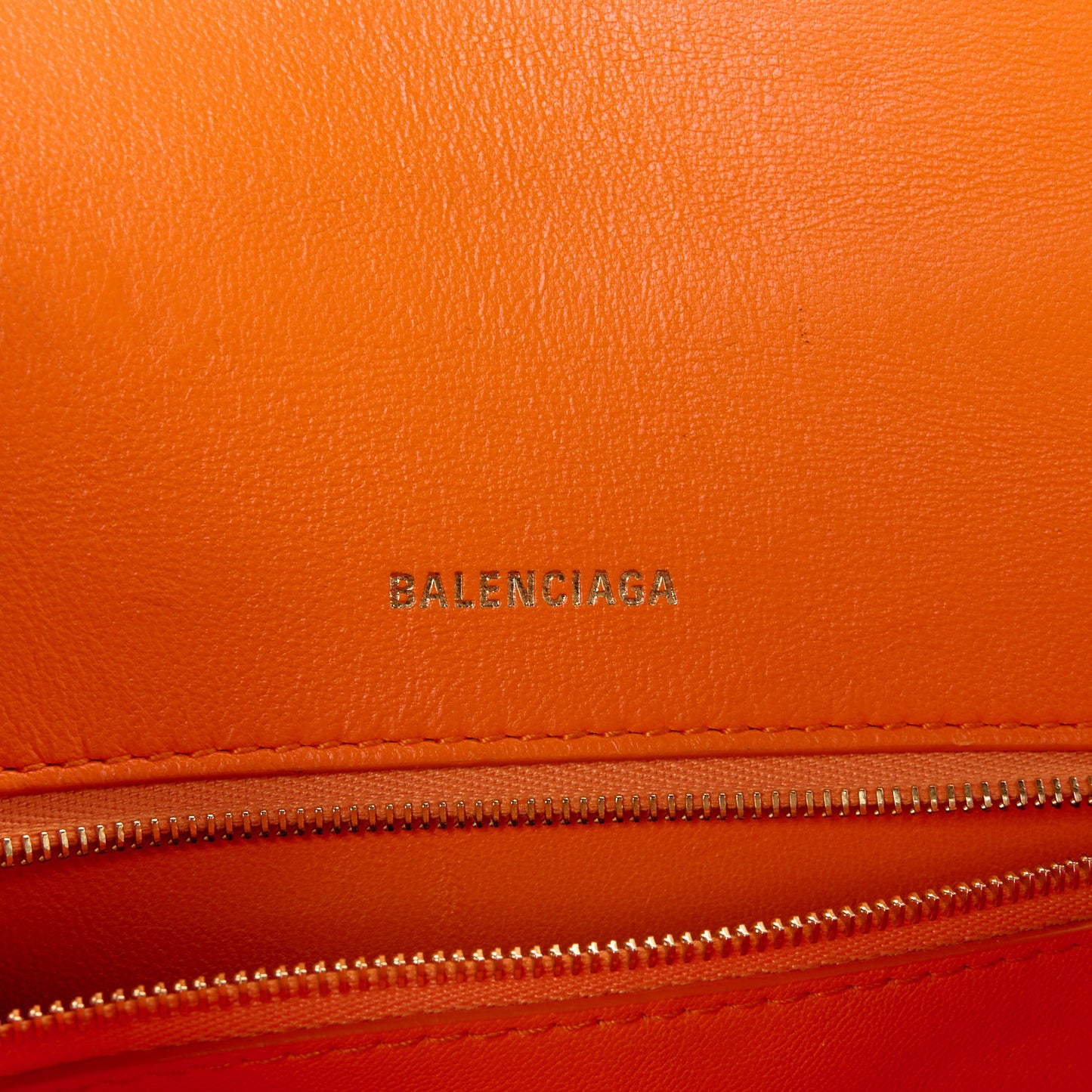 Shiny Calfskin Crocodile Embossed Small Hourglass Top Handle Bag Orange