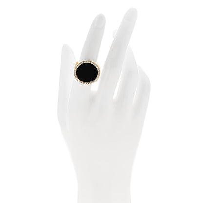 David Yurman 18K Yellow Gold Diamond Black Onyx 21mm DY Elements Ring 52 6 2 of 6