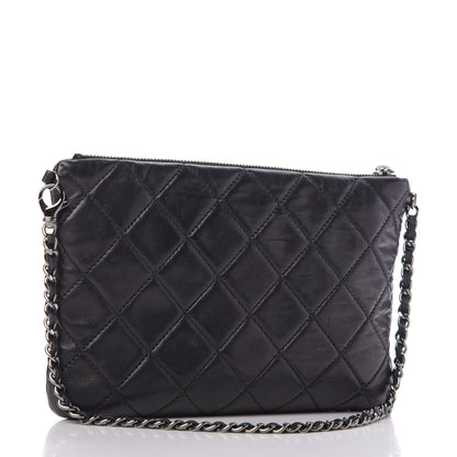 Chanel Lambskin Quilted Mineral Nights Flap Wristlet Black 3 of 9