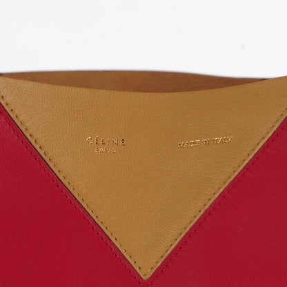Celine Lambskin Horizontal Bi-Color Cabas Red Camel 6 of 8