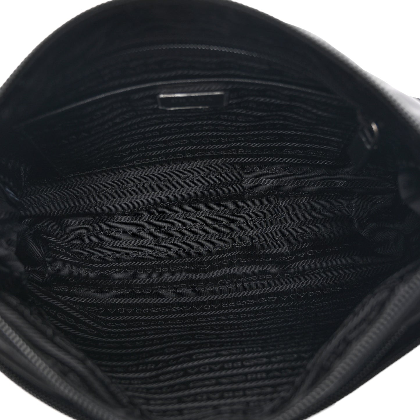 Re-Nylon Vela Saffiano Pocket Double Zip Messenger Bag Black