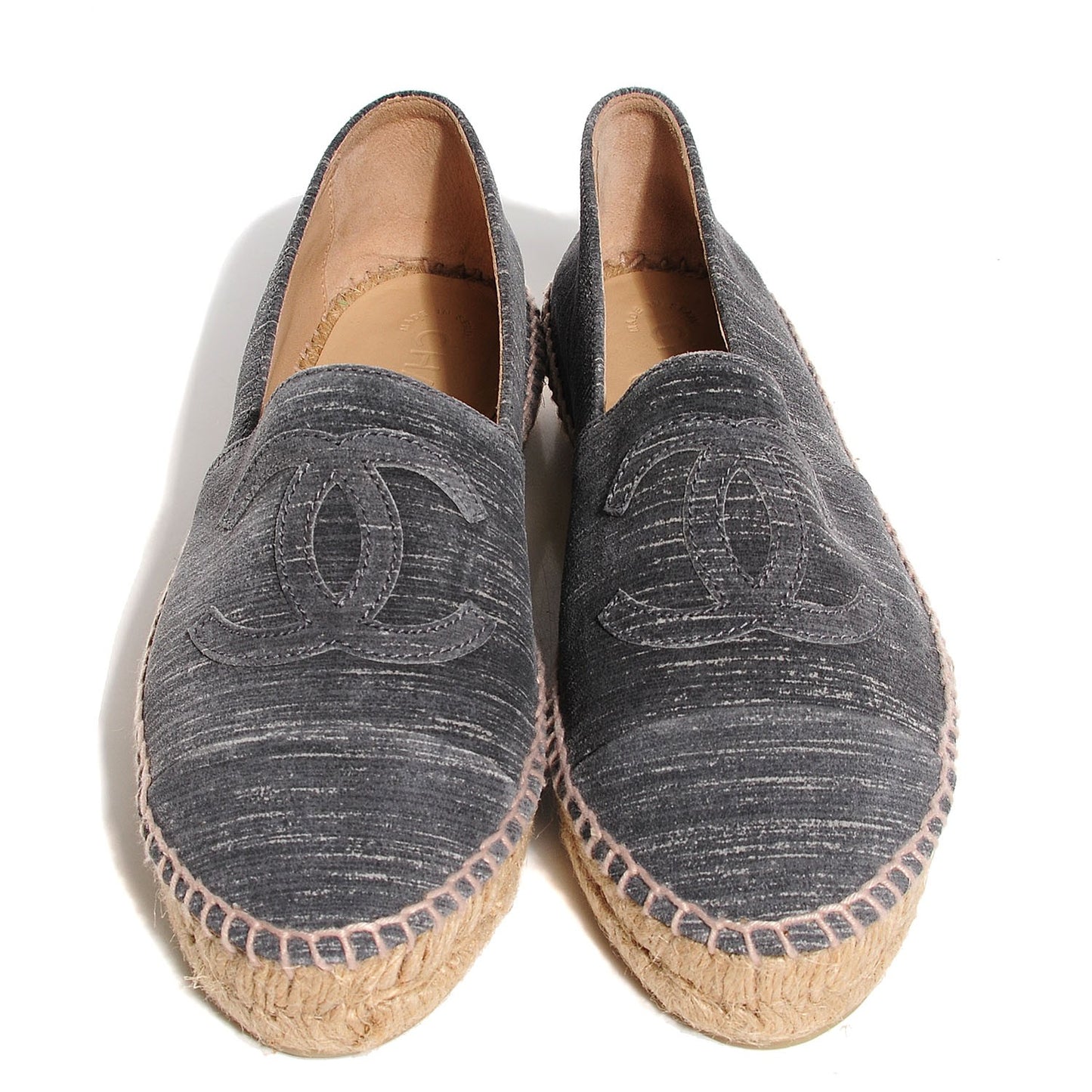 Striated Suede Espadrilles 38 Dark Grey