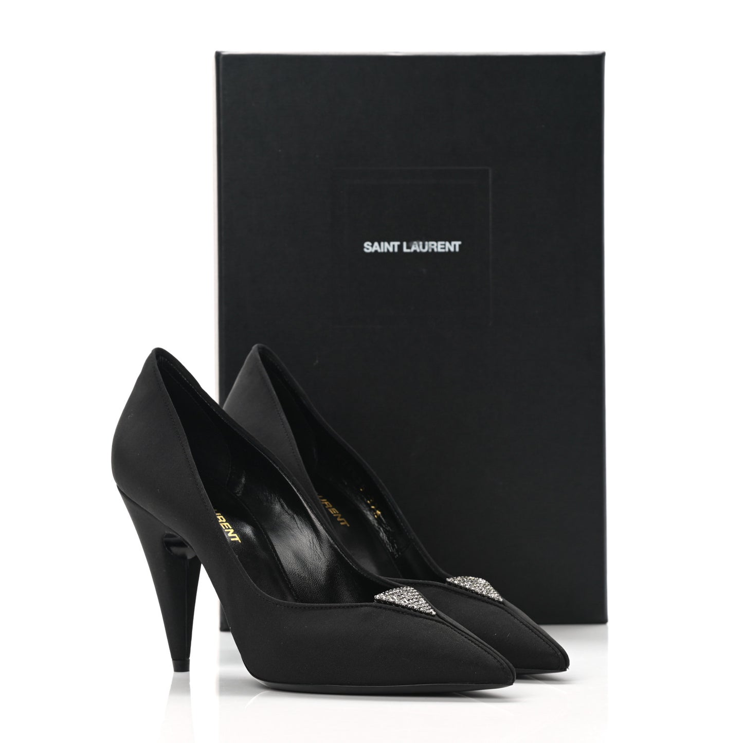 Crystal Embellished Faille Paris 95 Pumps 37.5 Black