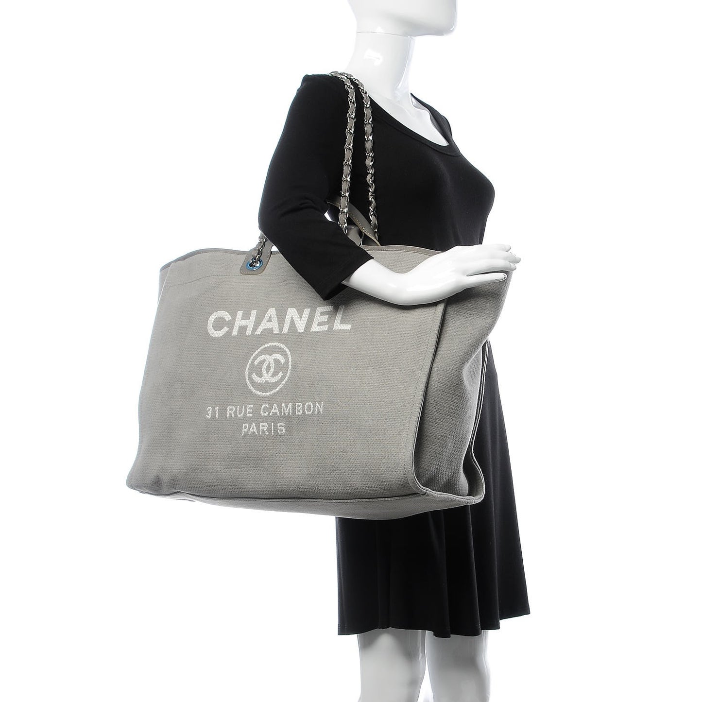 Canvas Extra Large Deauville Tote Grey