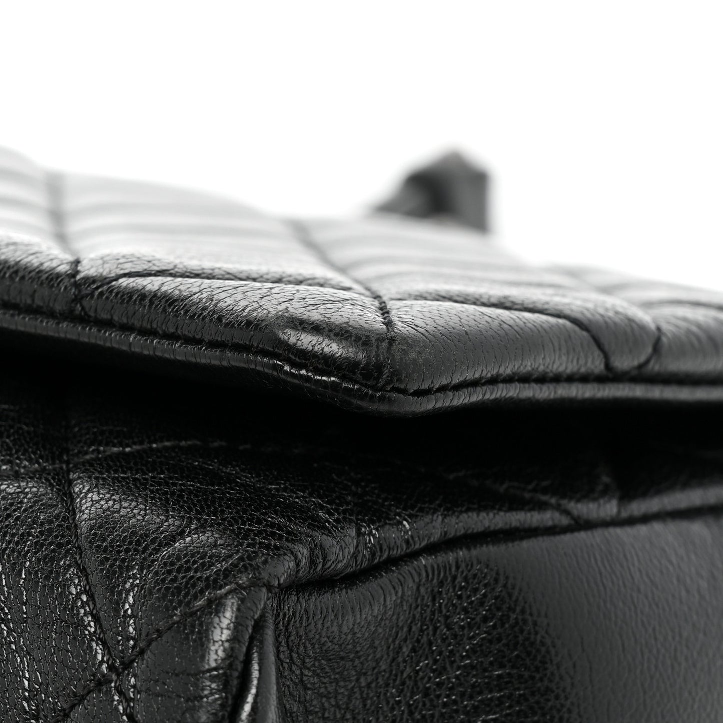 Goatskin Quilted Large City Rock Flap Black