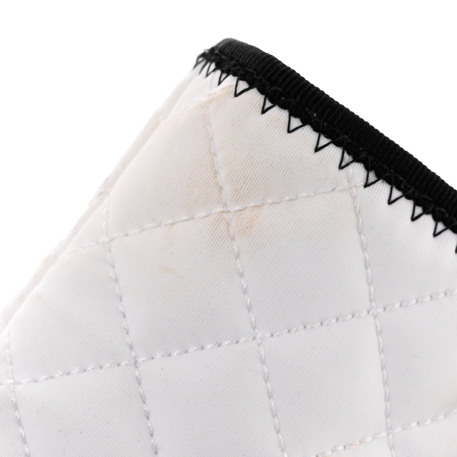 Chanel Fabric Grosgrain Quilted Cap Toe Lace Up Combat Boots 40 White Black 11 of 12