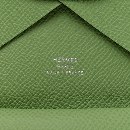 Hermes Epsom Calvi Duo Card Case Vert Criquet 6 of 7
