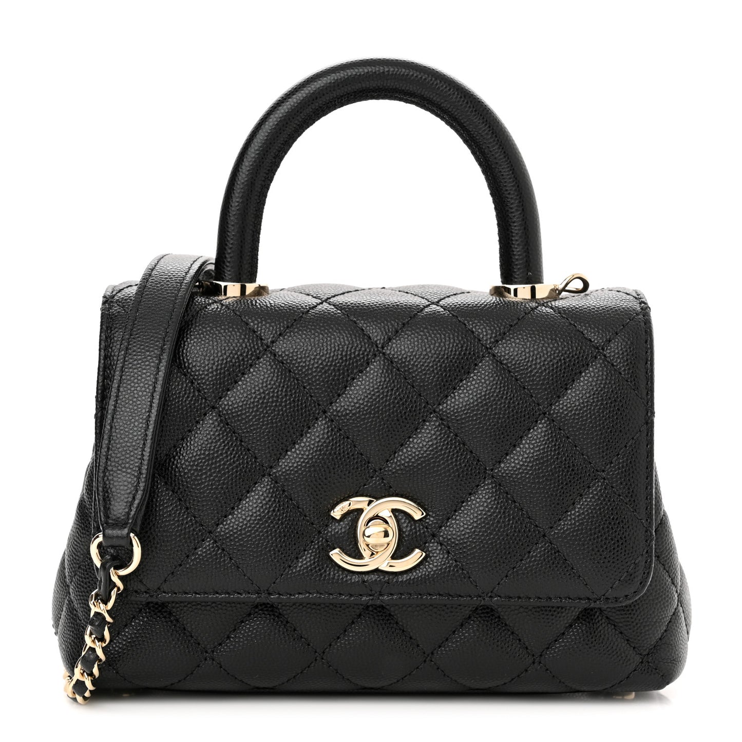 Caviar Quilted Extra Mini Coco Handle Flap Black
