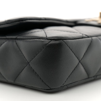 Chanel Lambskin Quilted Pearl CC Flap Clutch Black 9 of 11