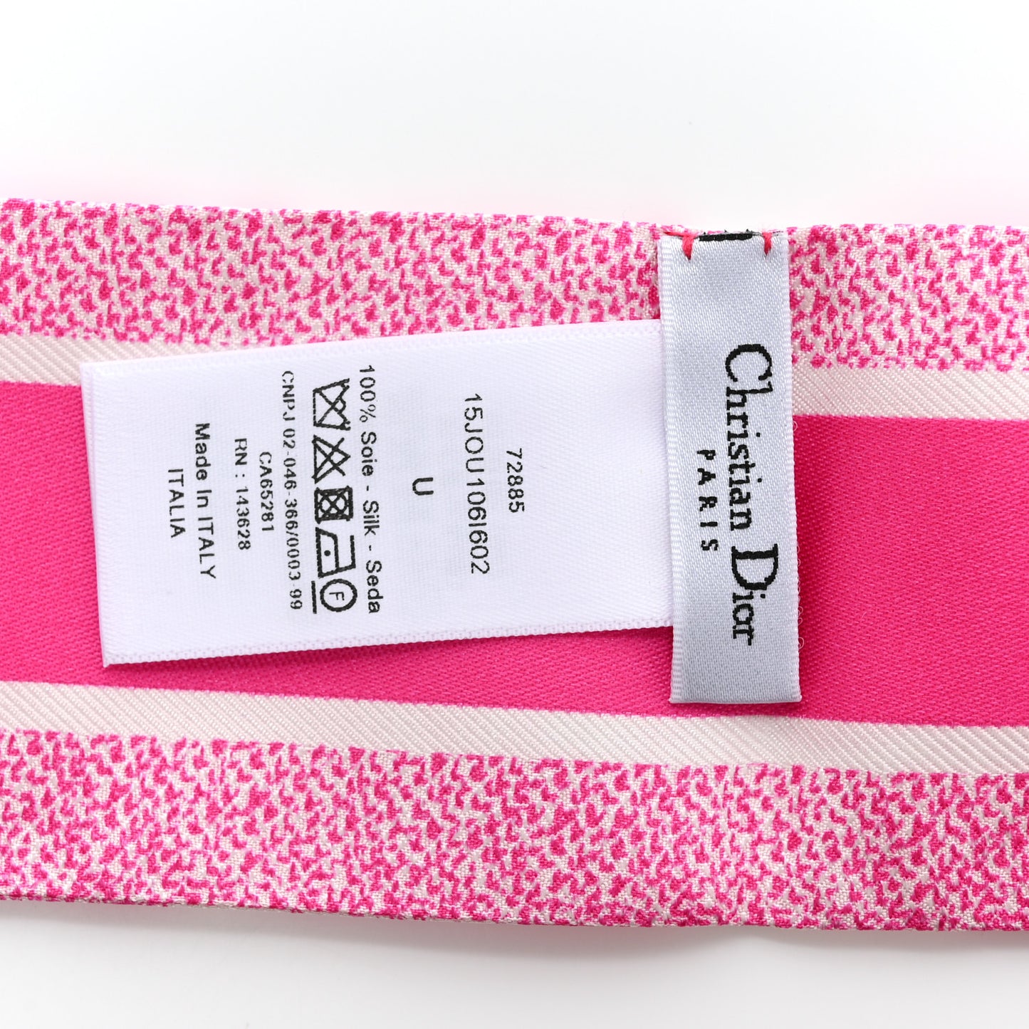 Silk Toile De Jouy Mitzah Scarf Ivory Fluorescent Pink