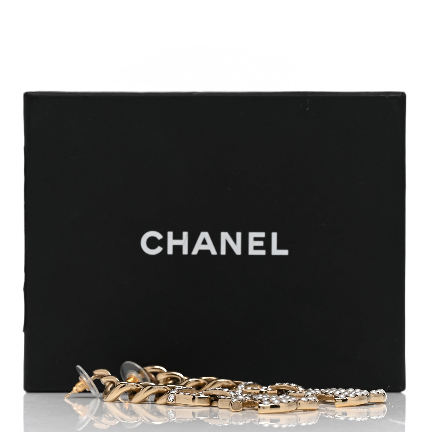 Chanel Metal Crystal CC Vendome CC Dangle Earrings Gold 5 of 5