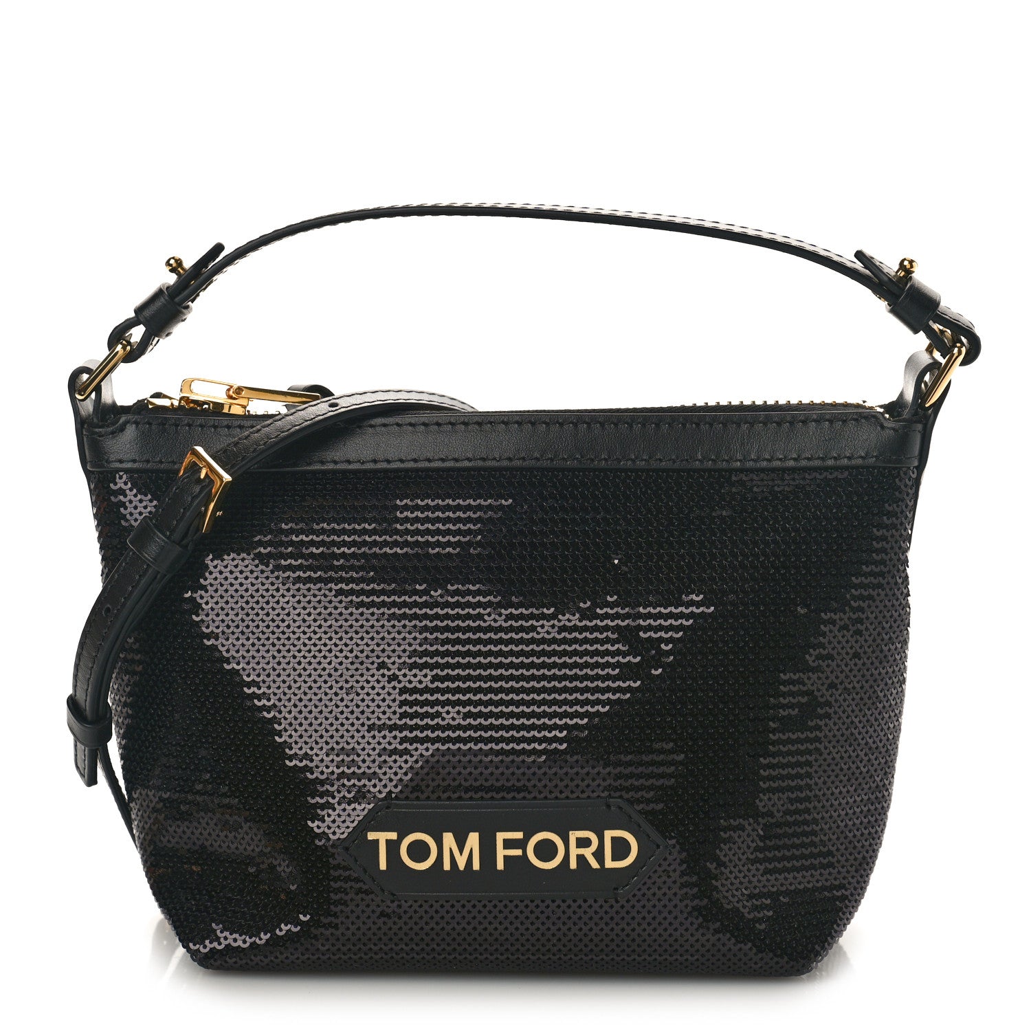 Tom Ford Sequin Small Label Pouch Black 1 of 8