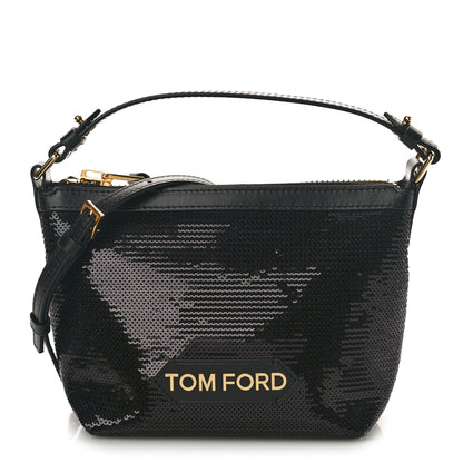 Tom Ford Sequin Small Label Pouch Black 1 of 8