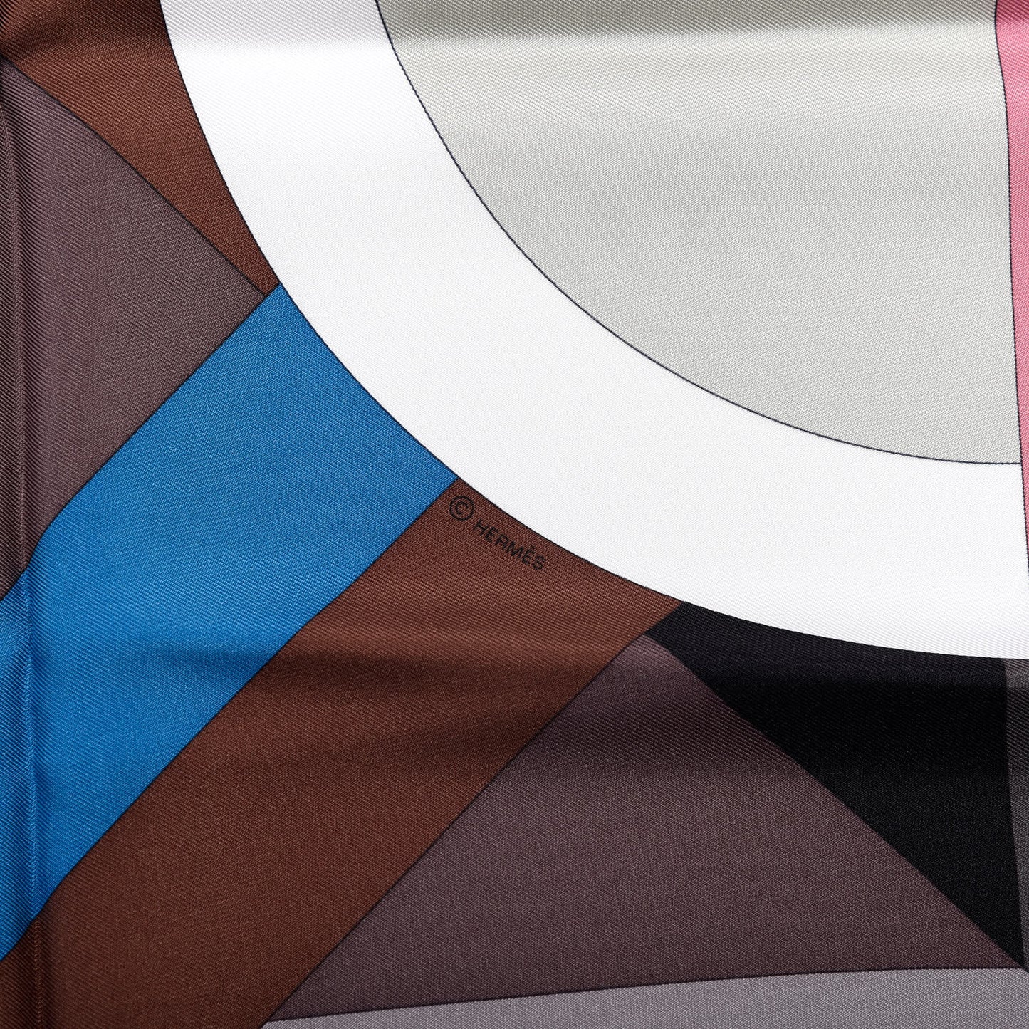Silk Perspective Cavaliere 140 Scarf Taupe Rose White