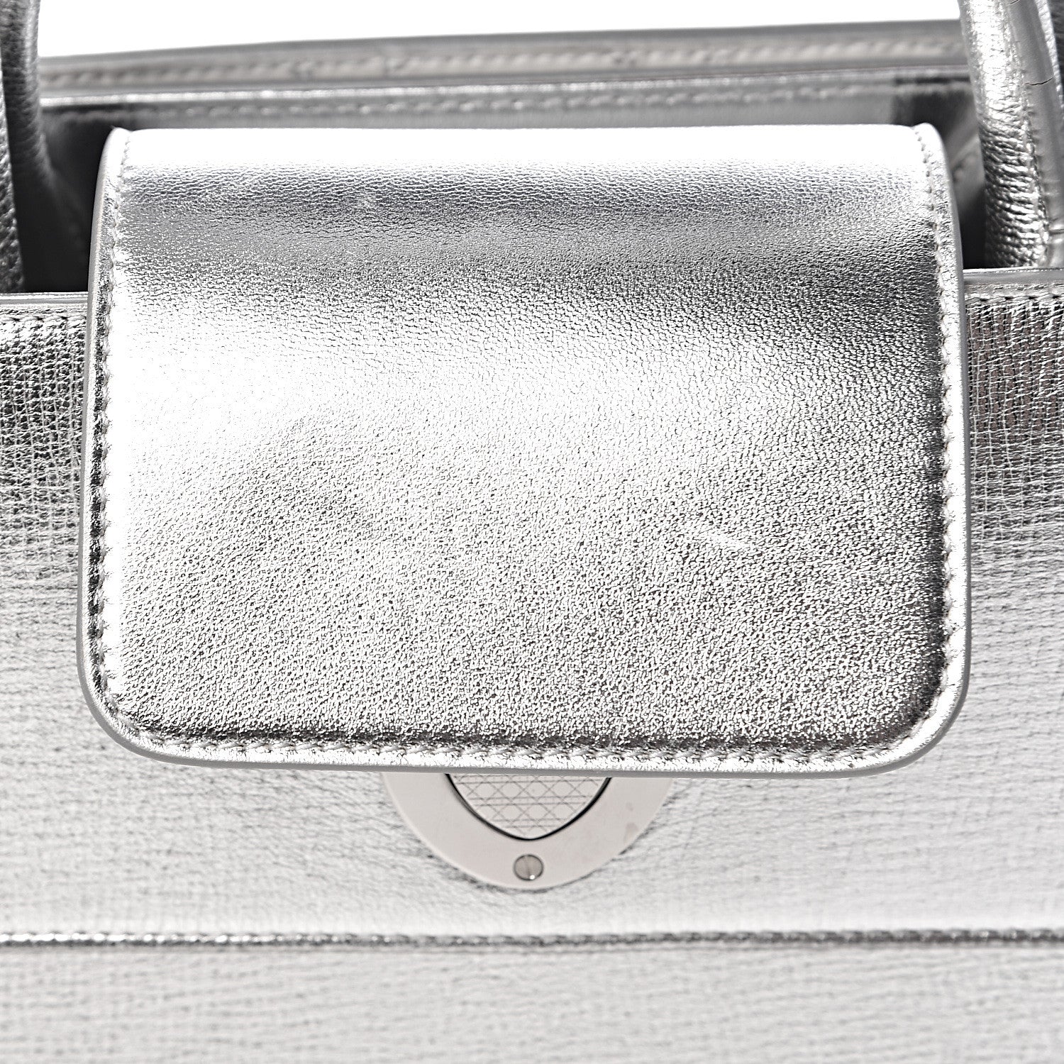 Christian Dior Metallic Grained Calfskin Medium Diorever Flap Silver 8 of 12