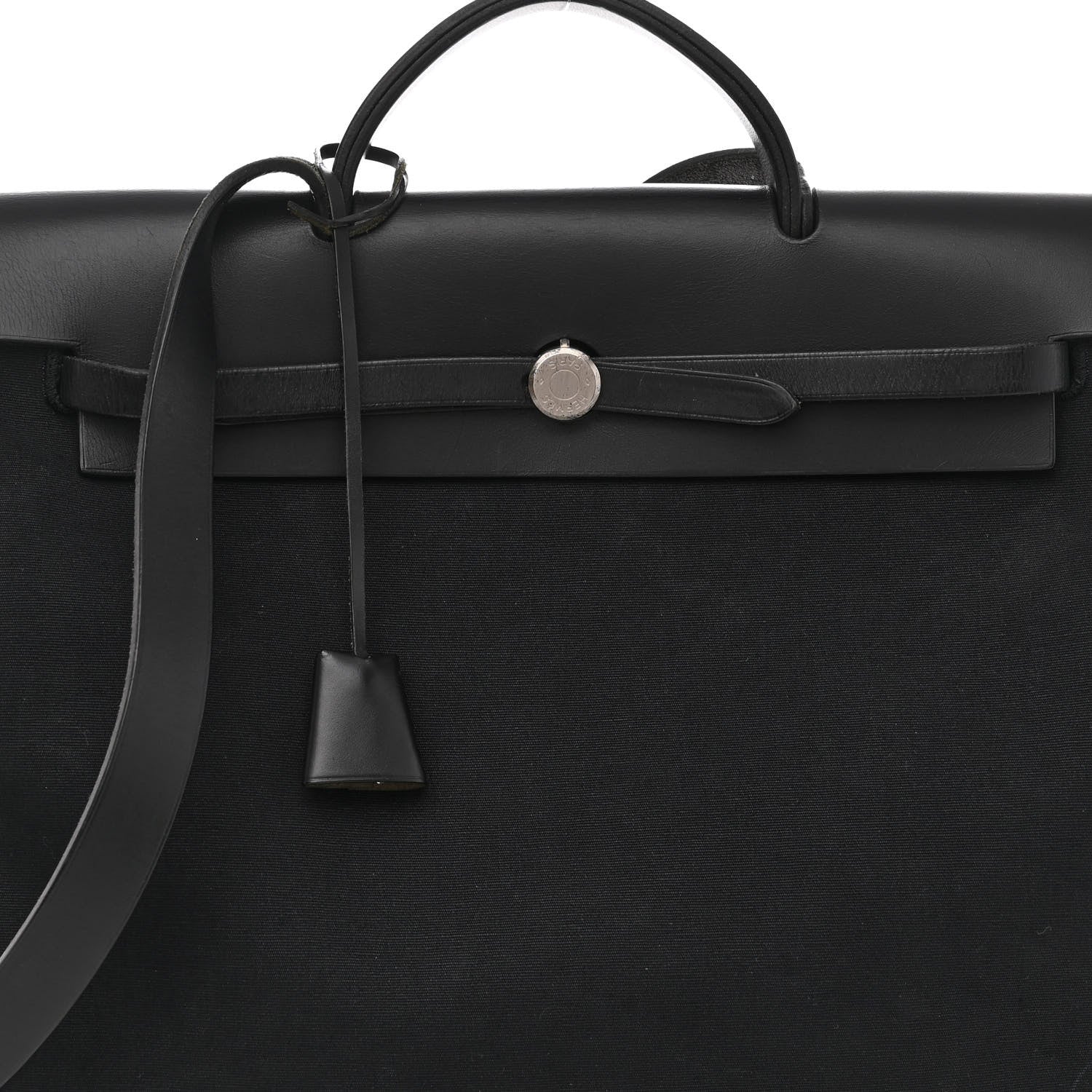 Hermes Toile Vache Calfskin Herbag 39 MM Black 7 of 9
