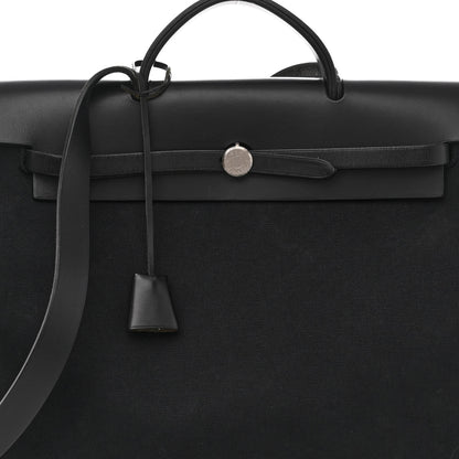 Hermes Toile Vache Calfskin Herbag 39 MM Black 7 of 9