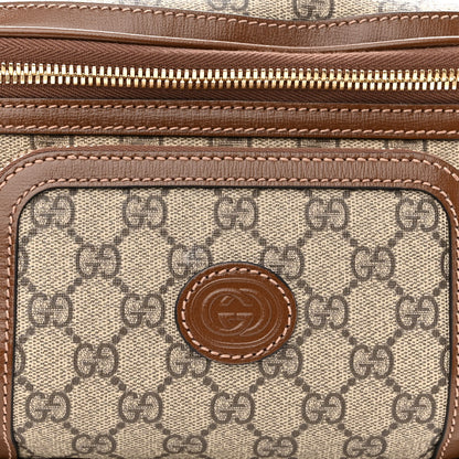 Gucci GG Supreme Monogram Textured Calfskin Retro Interlocking G Belt Bag Beige Ebony Brown Sugar 7 of 9