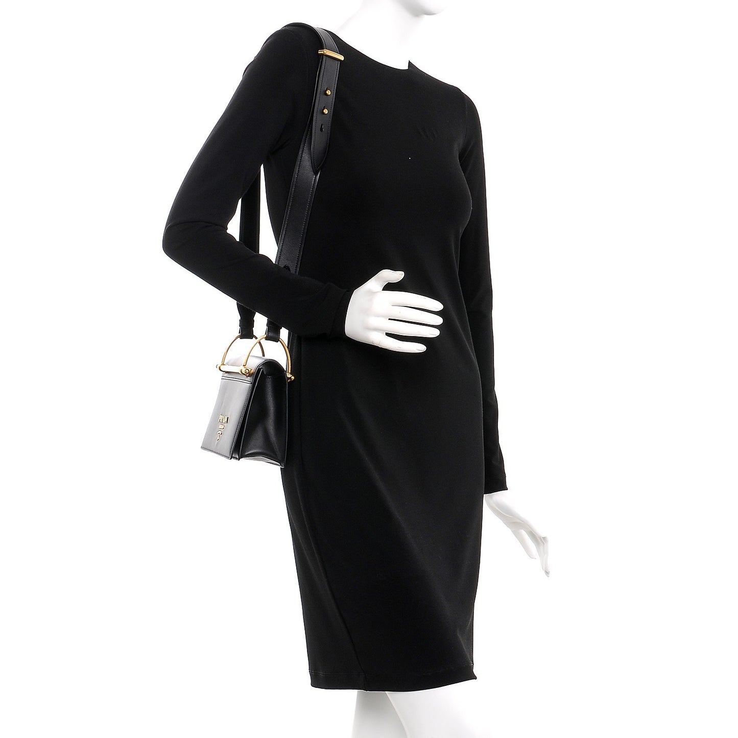 Vitello Antic Soft Pattina Shoulder Bag Black