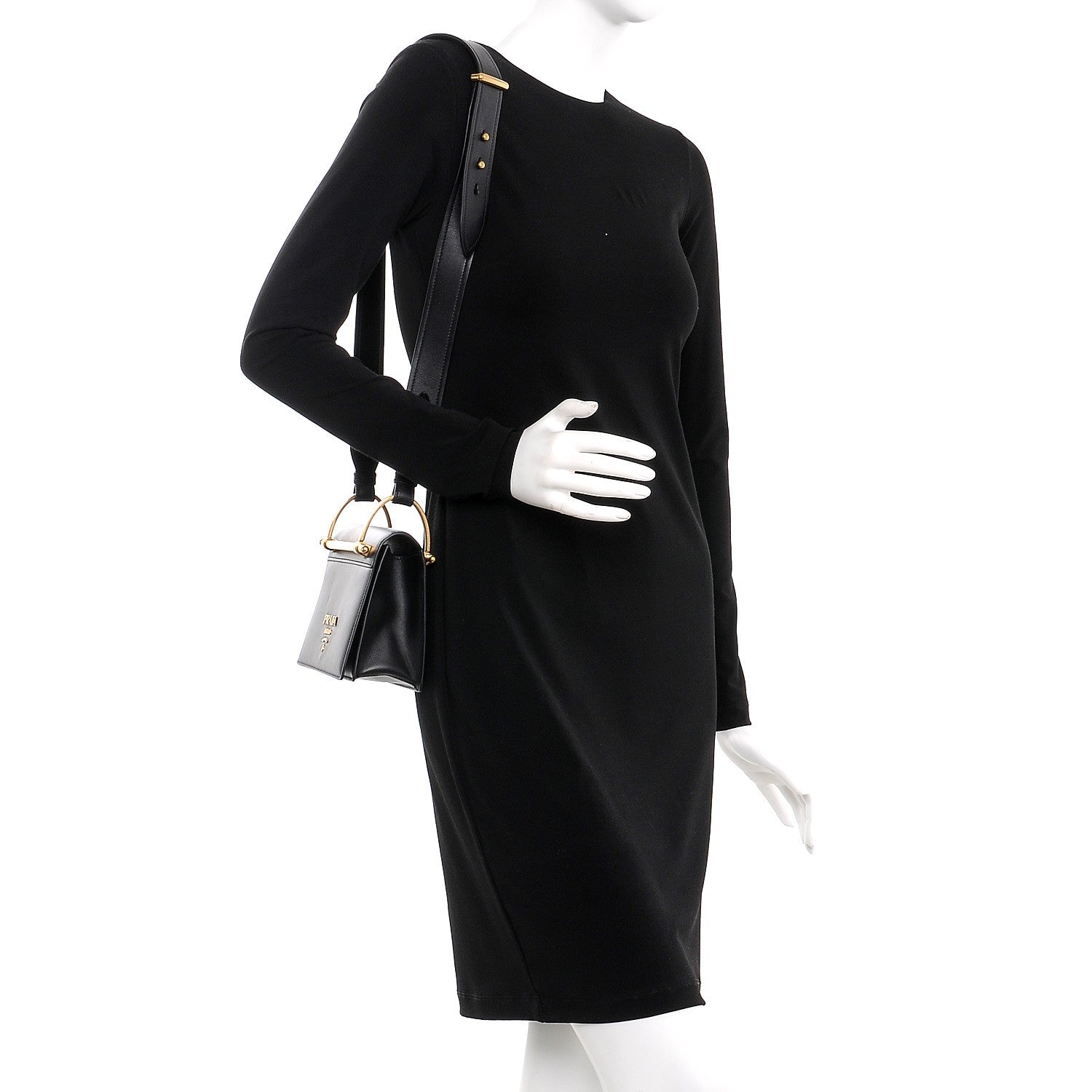 Prada Vitello Antic Soft Pattina Shoulder Bag Black 2 of 6