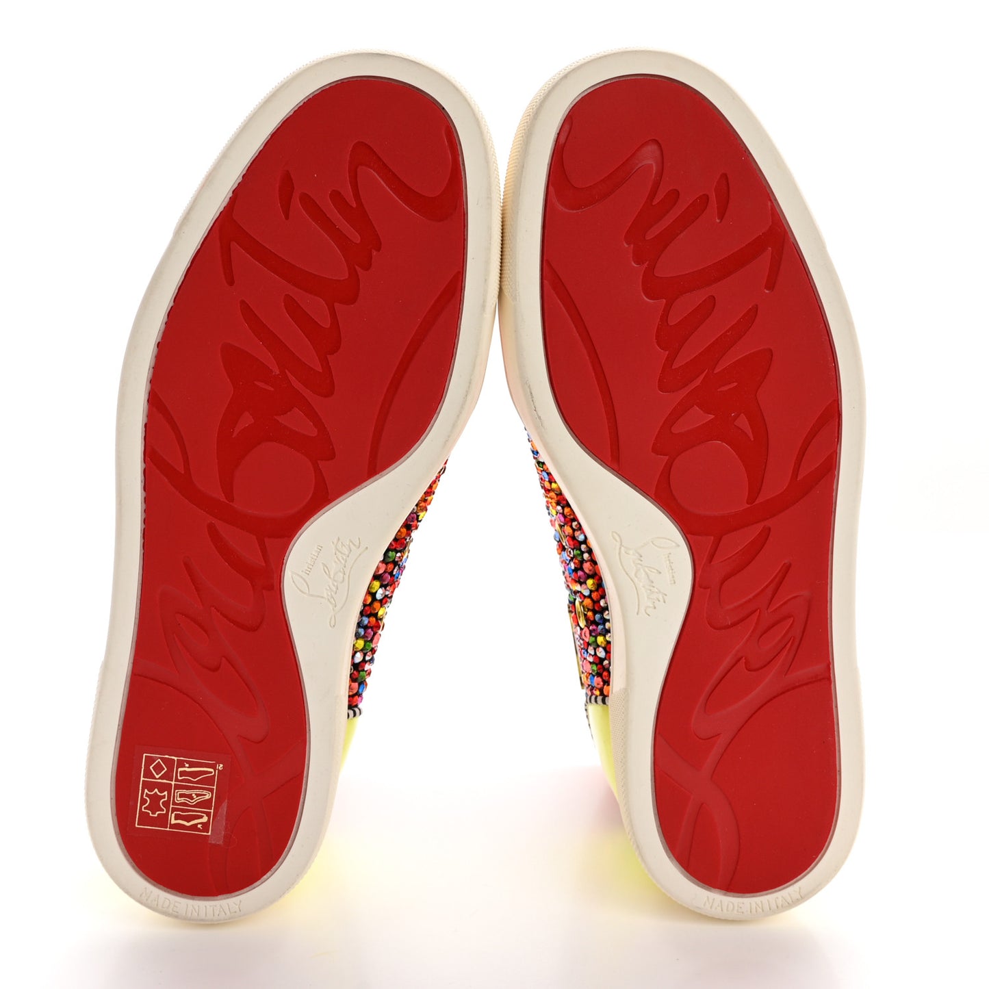Patent Suede Crystal Embellished Orlato Flat Sneakers 35.5 Multicolor