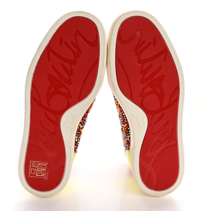 Christian Louboutin Patent Suede Crystal Embellished Orlato Flat Sneakers 35.5 Multicolor 5 of 13