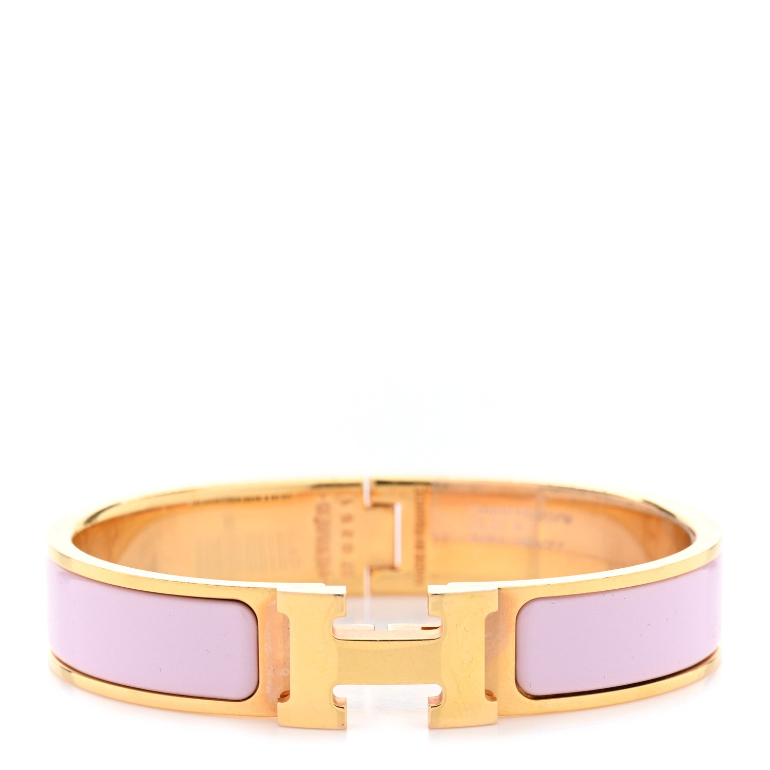 Hermes Enamel Narrow Clic Clac H Bracelet PM Rose Dragee 1 of 8