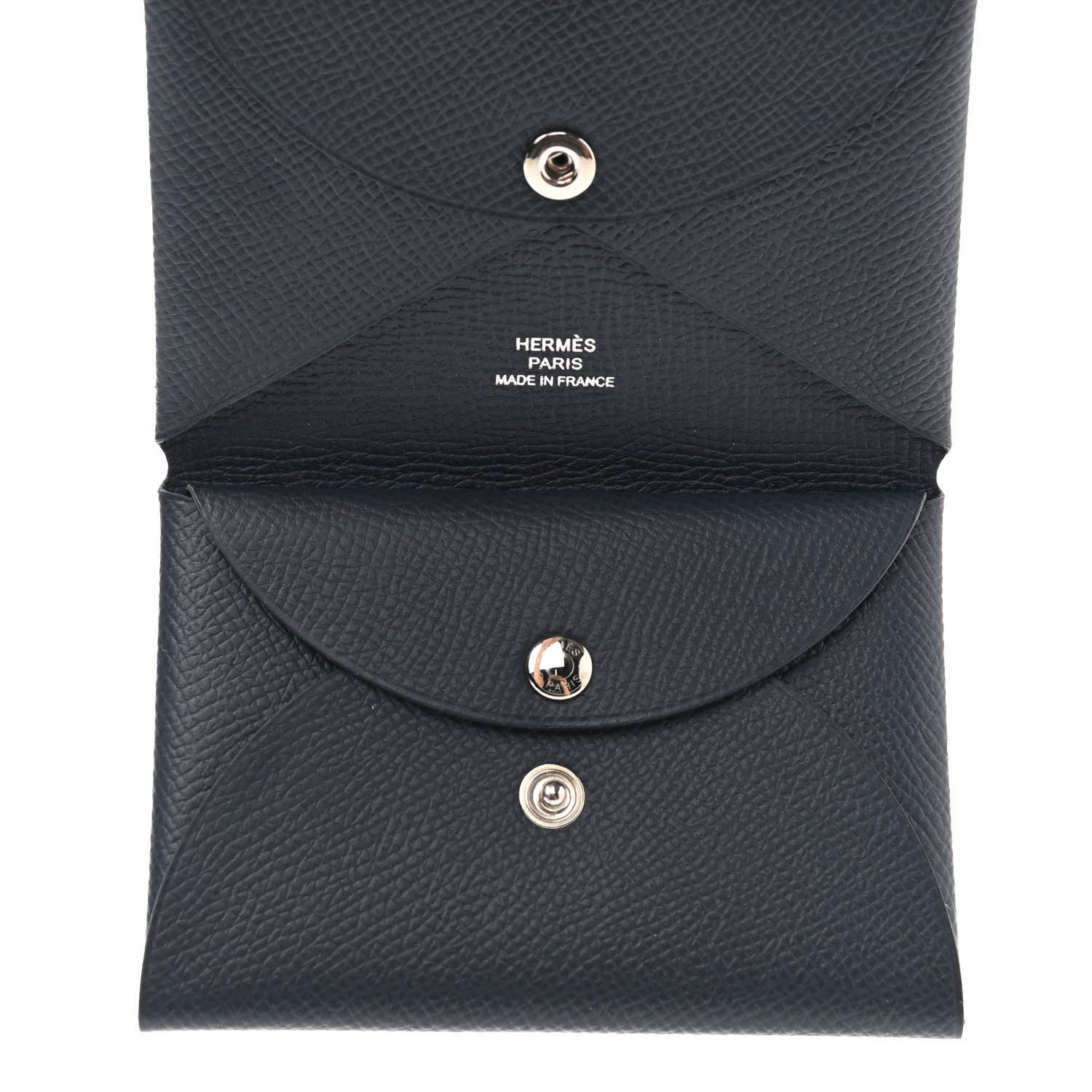 Hermes Epsom Duo Calvi Card Case Bleu Indigo 5 of 6