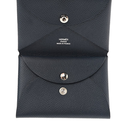 Hermes Epsom Duo Calvi Card Case Bleu Indigo 5 of 6