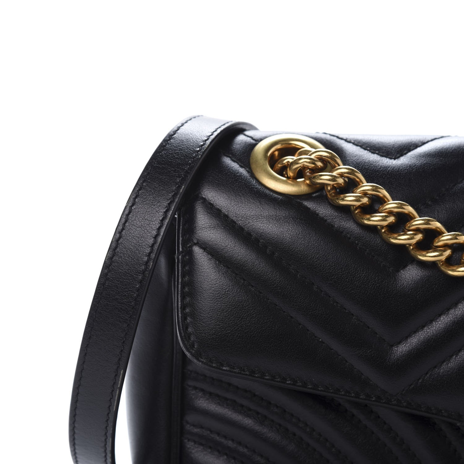 Gucci Calfskin Matelasse Small GG Marmont Shoulder Bag Black 14 of 14