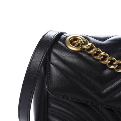 Gucci Calfskin Matelasse Small GG Marmont Shoulder Bag Black 14 of 14